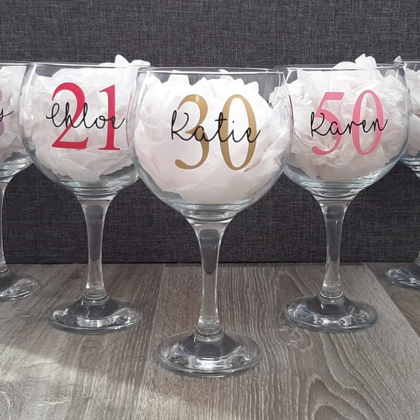 Personalised 18th Birthday Gin Glass, Gifts for her, Girl, Boy, Keepsake, Milestone Birthday, 21st, 30th, Gift for him