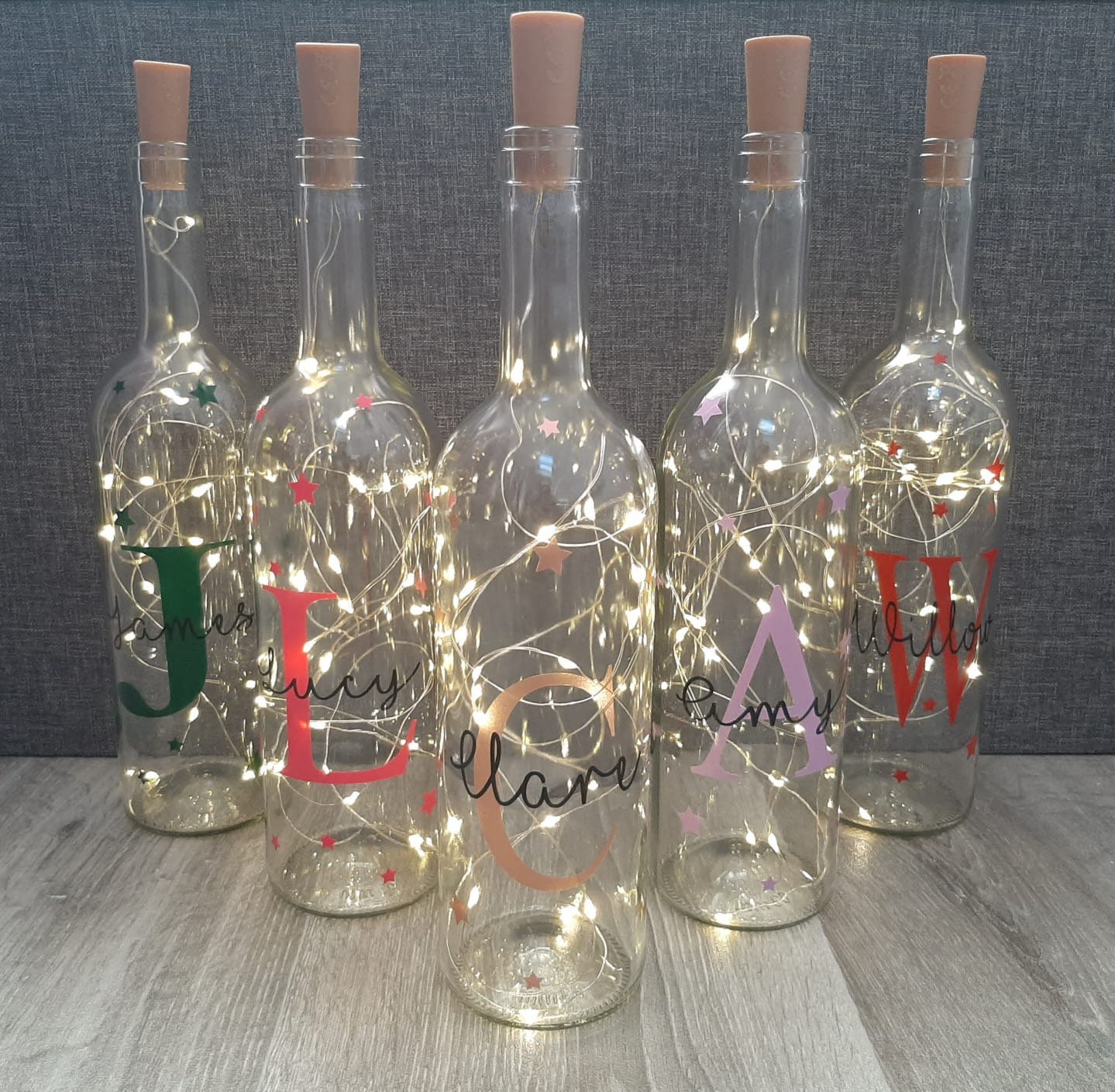 Personalised light up bottle Gift for her Birthday Gift Etsy