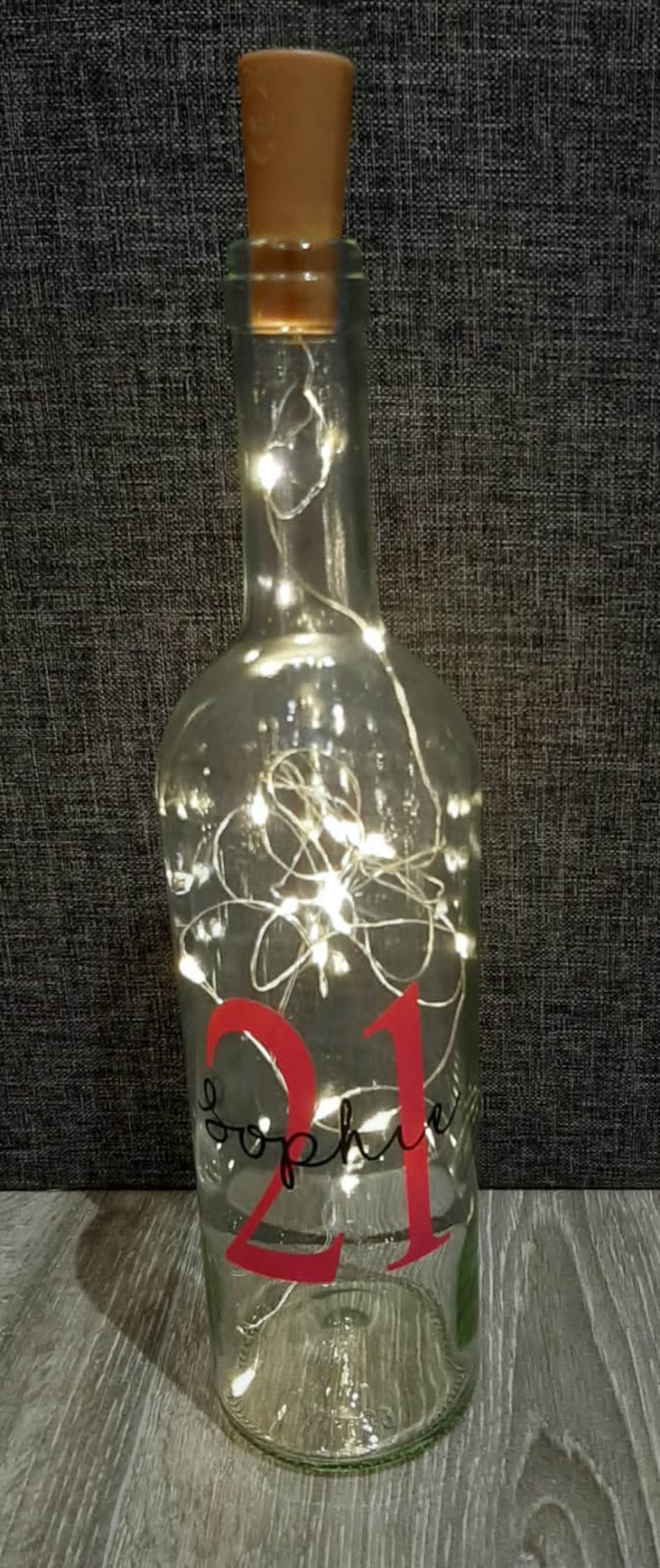 Personalised light up bottle Gift for her Birthday Gift Etsy