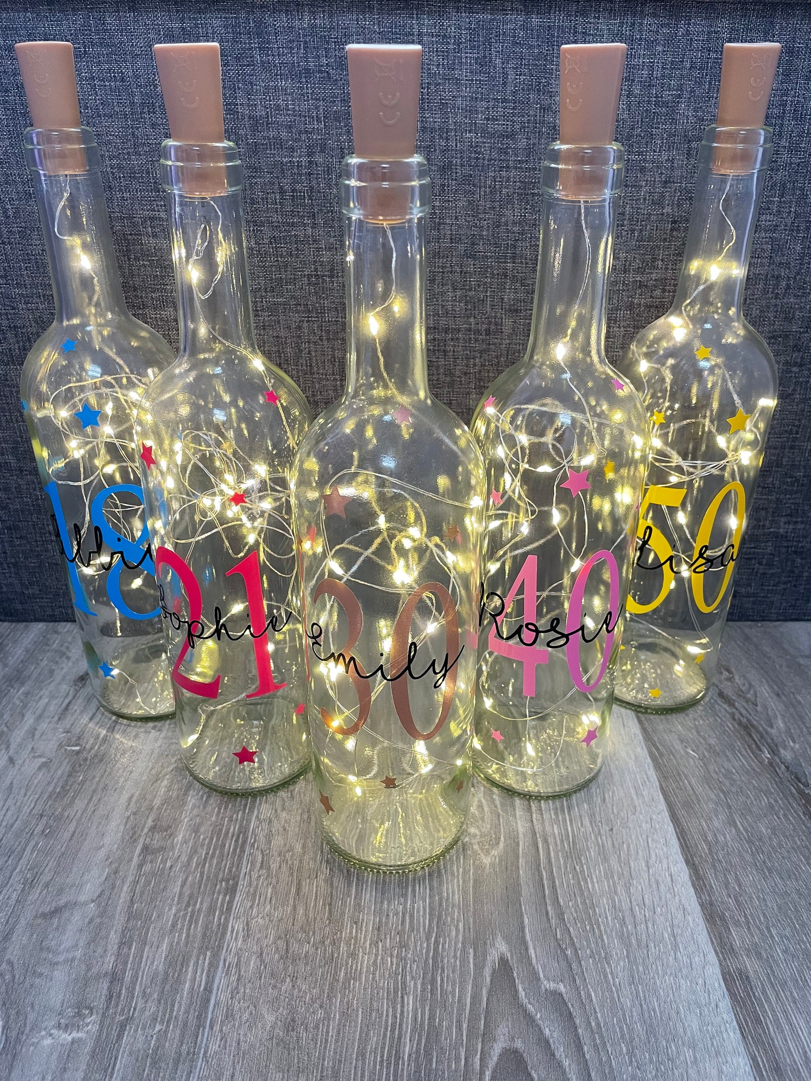 Personalised Light Up Bottle Gift For Her Birthday Gift Etsy