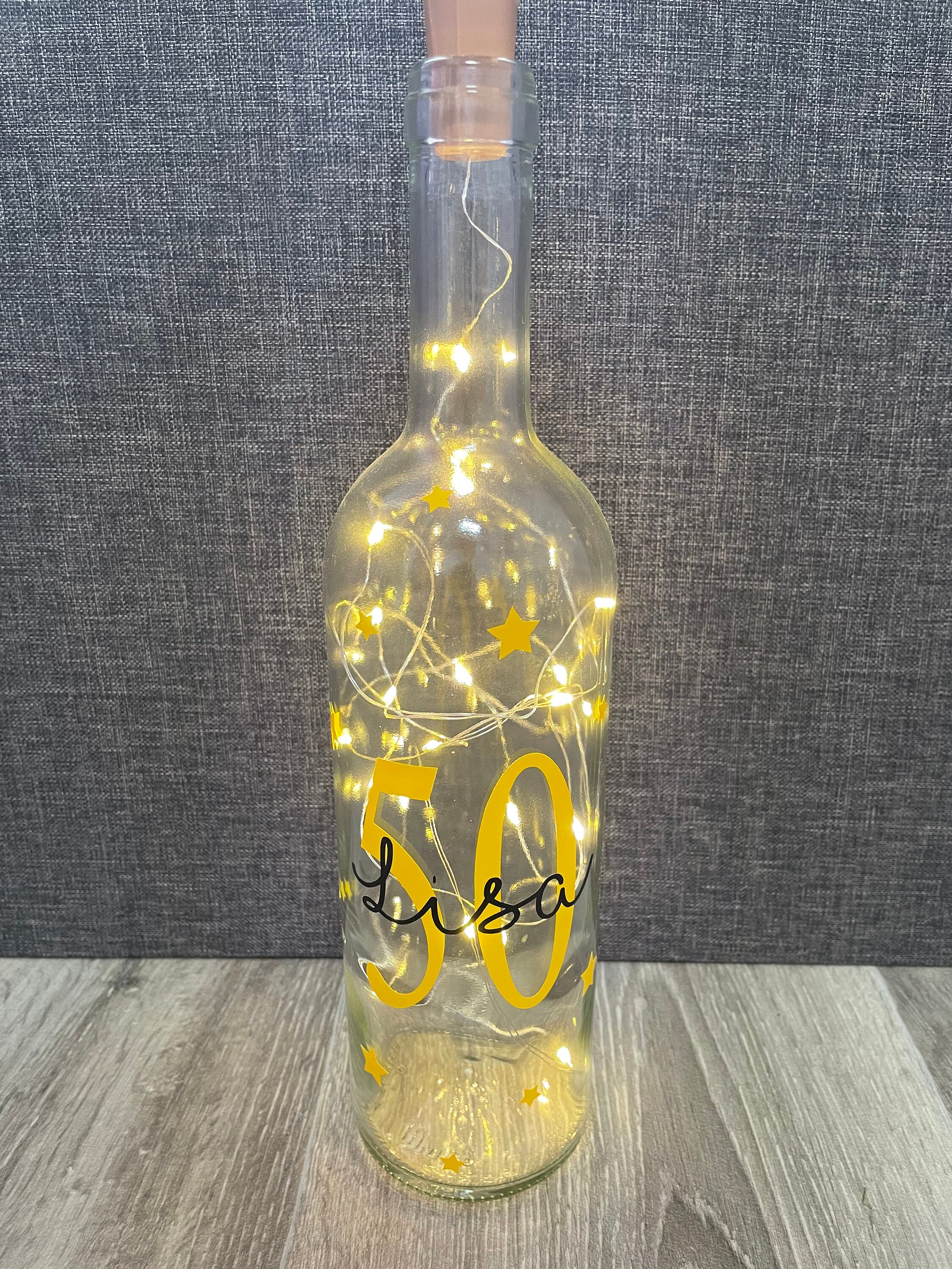 Personalised light up bottle Gift for her Birthday Gift Etsy