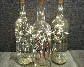 Personalised 18th Birthday Gift Girl- Gift for her - Birthday Gift - 18th - 21st - 30th - 40th - 50th - Milestone Birthday - Light Up Bottle