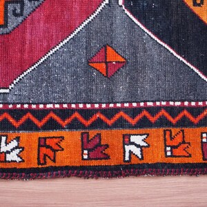 Orange Runner Rug, Soft Turkish Rug, Farmhouse Rug, Long Size Rug, Vintage Rug, Herki Runner, Hallway Rug, Stair Rug, 3.9x17.4 ft, GR 4579