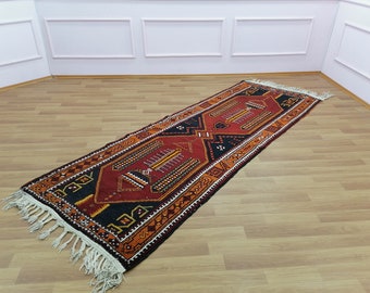 Oriental Runner Rug, Vintage Runner Rug, Oushak Rug, Turkish Rug, Hallway Rug, Apartment Decor Rug, 3.6x10.2 feet, Kitchen Rug, GR 2013