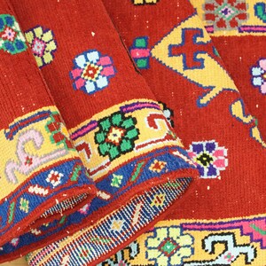 Alfombra Oushak vintage, alfombra de textura suave, alfombra gótica, alfombra de pasillo, alfombra de entrada, alfombra de boda, alfombra turca, corredor Herki, 3x11,1 pies, GR 3629 imagen 9