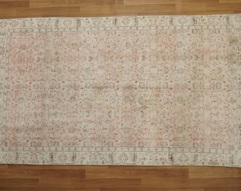 Turkish Area Rug, Living Room Rug, Wool Rug, Oushak Rug, Aztec Rug, Turkey Carpet, Kilim Rug, Vintage Rug, Boho Rug, 5.6 x 9.2 ft, GR 1987