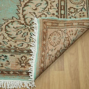 Oriental Oushak Rug, Pink Blue Rug, Bed Side Rug, Ornate Rug, Turkish Rug, Saloon Rug, Vintage Rug, Hand Knotted Rug, 5.9x9.7 Ft, GR 1935