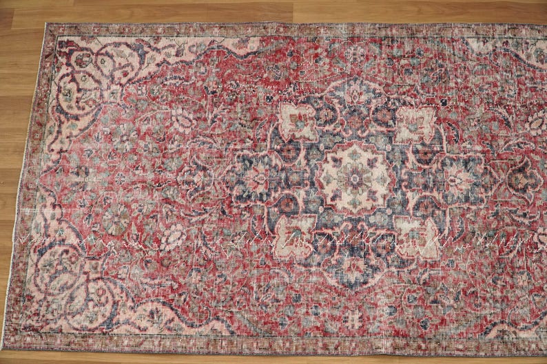 Antiker Türkischer Teppich, Handgeknüpfter Wollteppich, Vintage Teppich, Handgeknüpfter Wollteppich, Wollteppich, Handgeknüpft Bild 5