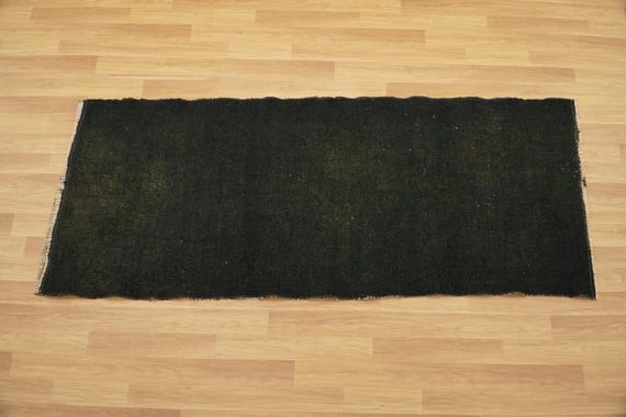 Black Kilim Rug, Modern Boho Rug, Cotton Woven Rug, Vintage Kilim Rug, Cozy Indoor Rug, Used Handmade Rug, Porch Rug, 3.1x7.2 Ft, GR 4566