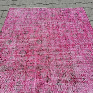 Pink Oushak Rug, Turkish Rug, Vintage Rug, Overdye Rug, Handmade Rug, Wool Rug, 3.5 x 6.2 feet, Boho Rug, Decorative Rug, GR 3090 image 6