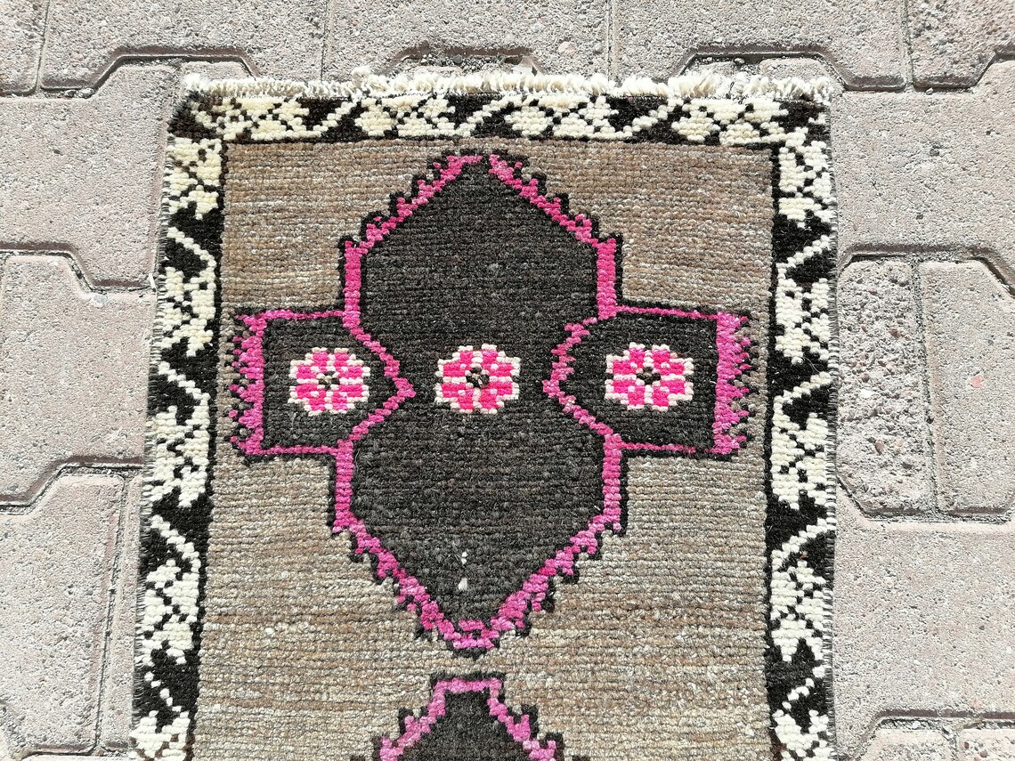 Wool Bath Mat Soft Pile Rug Front Door Mat Vintage Rug Etsy