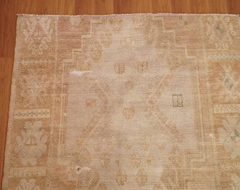 Noble Pastel Color Runner Rug, Fireplace Rug, Vintage Rug, Balcony Decor Rug, Turkish Rug, Wool Rug, Glamoruos Rug, 3.8 x 9.1 feet, GR 1906