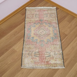 Vintage Rug, Oushak Rug, Area Rug, Bohemian Rug, Doormat Rug, Floor Rug, 1.5 x 3.2 feet, Boho Rug, Handmade Rug, Decorative Rug, GR 1488