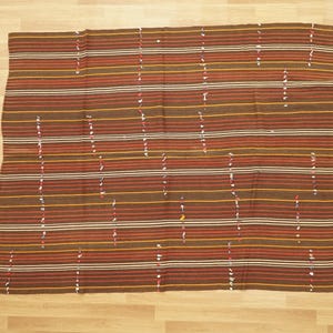Rugs For Living Room, Handwoven Kilim Rug, Bohemian Rug, Turkish Vintage Rug, Oushak Wool Rug, 6.2 x 8 feet, Lounge Rug, Cozy Rug,