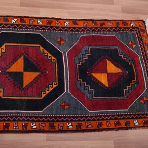 Orange Runner Rug, Soft Turkish Rug, Farmhouse Rug, Long Size Rug, Vintage Rug, Herki Runner, Hallway Rug, Stair Rug, 3.9x17.4 ft, GR 4579