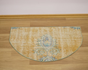 Floral Mat, Small Turkish Rug, Door Mat, Vintage Rug, Kitchen Rug Mat, Bathroom Mat, Home Indoor Mat, Antique Carpet, 1.5 x 2.6 ft, GR 2578