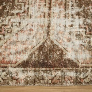 Chocolate Brown Rug, Quality Oushak Area Rug, Aztec Design Rug, Runner Rug, Vintage Rug, Bathroom Floor Rug, 3.2 x 8.5 feet, GR 1235 image 8