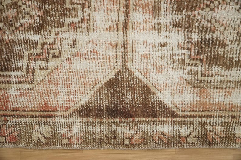 Chocolate Brown Rug, Quality Oushak Area Rug, Aztec Design Rug, Runner Rug, Vintage Rug, Bathroom Floor Rug, 3.2 x 8.5 feet, GR 1235 image 8
