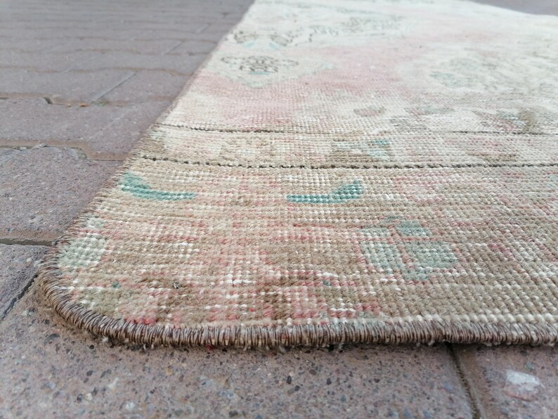 Boho Turkish Rug, Floral Rug, Stair Rug, Kitchen Rug, Mats For Laundry, Floor Rug, Vintage Rug, Area Rug, Rustic Rug, 3.3 x 8.3 ft, GR 3210