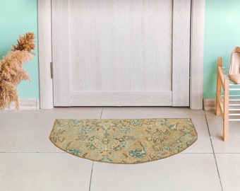 Oushak rug mat, Home entry mat, Semicircle mat, Shoe mat, Turkish rug, Outdoor mat, Carpet mat, Guest mats, Wool rug, 1.7 x 2.8 ft, GR 2832