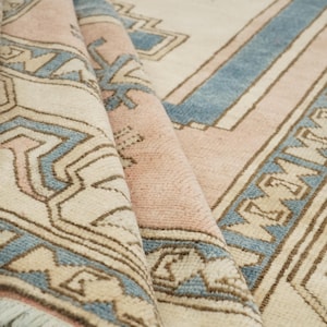 Rugs For Living Room, Oushak Wool Rug, Authentic Rug, Farmhouse Rug, Vintage Rug, Soft Color Rug, Large Turkish Rug, 6.4x9.2 Ft, GR 3991