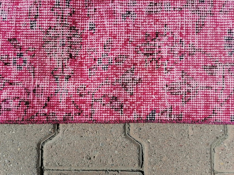 Pink Oushak Rug, Turkish Rug, Vintage Rug, Overdye Rug, Handmade Rug, Wool Rug, 3.5 x 6.2 feet, Boho Rug, Decorative Rug, GR 3090 image 7