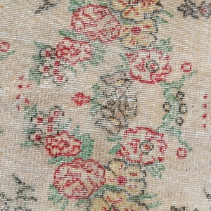 Oushak rug, Turkish rug, Floral mat, Vintage rug, Bath mat, Accent rug, Handmade Rug, Bedroom Rug, Bohemian Rug, Wool rug, 3x5.2 ft, GR 2955 image 5