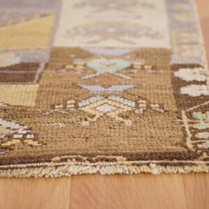 bohemian area rug, hand knotted rug, vintage rug, turkish rug, oushak rug, antique rug, muted color rug, living room rug, 3.3 x 5.1, GR 469 image 7