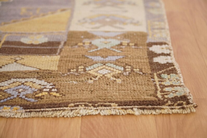 bohemian area rug, hand knotted rug, vintage rug, turkish rug, oushak rug, antique rug, muted color rug, living room rug, 3.3 x 5.1, GR 469 image 7