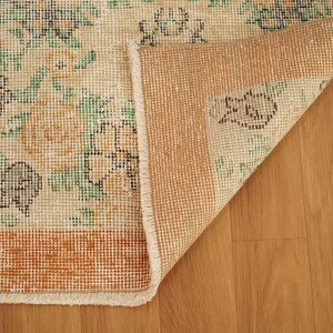 Floral Turkish Rug , Oushak Area Rug , Boho Rug , 3.7 x 6.6 feet , Hand Made Rug , Wool Rug , Living Room Rug , Turkey Rug , GR 912 image 10