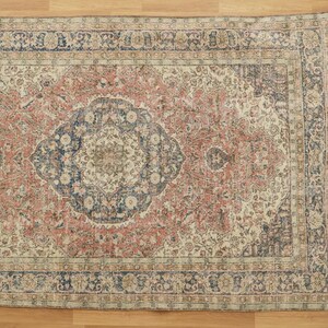 Oushak Area Rug, Stylish Rug, Organic Wool Rug, Turkish Rug, Under Bed Rug, Vintage Rug, Handknotted Rug, Pink Rug, 6.2 x 7.4 feet,