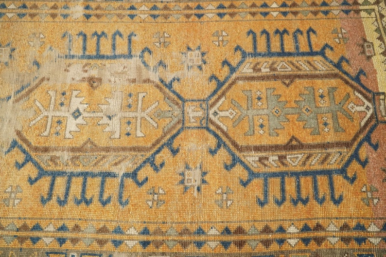 Living Room Rug Oushak Area Rug Turkish Vintage Rug Hand Made Rug GR 871 4.6 x 6.4 feet Kitchen Rug Bohemian Rug Wool Rug