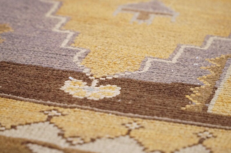 bohemian area rug, hand knotted rug, vintage rug, turkish rug, oushak rug, antique rug, muted color rug, living room rug, 3.3 x 5.1, GR 469 image 8