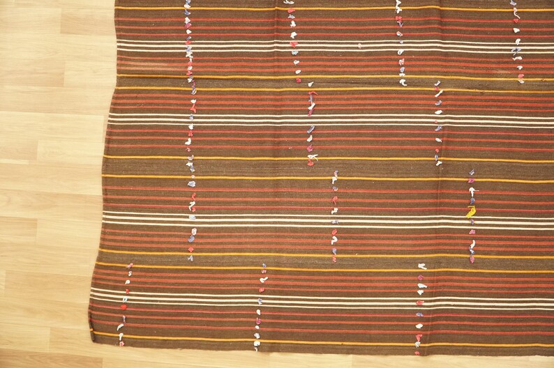 Rugs For Living Room, Handwoven Kilim Rug, Bohemian Rug, Turkish Vintage Rug, Oushak Wool Rug, 6.2 x 8 feet, Lounge Rug, Cozy Rug,