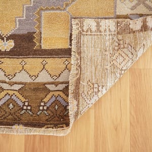 bohemian area rug, hand knotted rug, vintage rug, turkish rug, oushak rug, antique rug, muted color rug, living room rug, 3.3 x 5.1, GR 469 image 13