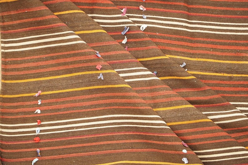 Rugs For Living Room, Handwoven Kilim Rug, Bohemian Rug, Turkish Vintage Rug, Oushak Wool Rug, 6.2 x 8 feet, Lounge Rug, Cozy Rug, GR 376 image 9