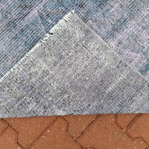 Alfombra hecha a mano, alfombra de pasillo para exteriores, alfombra azul, alfombra costera, tapete de lavandería, alfombra vintage, alfombra teñida, alfombra turca, 3.1 x 7.7 pies GR 3442 imagen 10