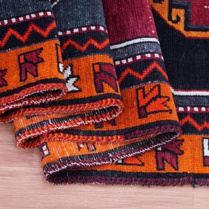 Orange Runner Rug, Soft Turkish Rug, Farmhouse Rug, Long Size Rug, Vintage Rug, Herki Runner, Hallway Rug, Stair Rug, 3.9x17.4 ft, GR 4579