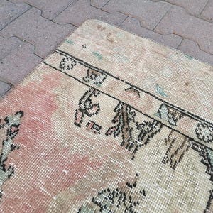 Boho Turkish Rug, Floral Rug, Stair Rug, Kitchen Rug, Mats For Laundry, Floor Rug, Vintage Rug, Area Rug, Rustic Rug, 3.3 x 8.3 ft, GR 3210