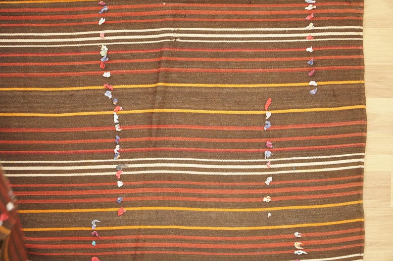 Rugs For Living Room, Handwoven Kilim Rug, Bohemian Rug, Turkish Vintage Rug, Oushak Wool Rug, 6.2 x 8 feet, Lounge Rug, Cozy Rug, GR 376 image 7