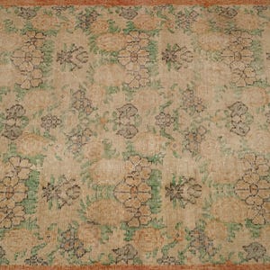 Floral Turkish Rug , Oushak Area Rug , Boho Rug , 3.7 x 6.6 feet , Hand Made Rug , Wool Rug , Living Room Rug , Turkey Rug , GR 912 image 5