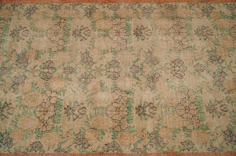 Floral Turkish Rug , Oushak Area Rug , Boho Rug , 3.7 x 6.6 feet , Hand Made Rug , Wool Rug , Living Room Rug , Turkey Rug , GR 912 image 5
