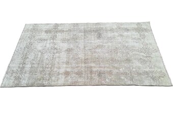 Muted Rug, Green Rug, Vintage Rug, Accent Rug, Organic Rug, Turkish Rug, Used Rug, Bedroom Rug, Entry Rug, Boho Rug, 4 x 7.2 Feet, GR 3429