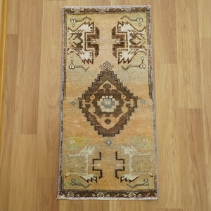 Mystische Fußmatte, kleiner Tukish Teppich, Schicker Badvorleger, Gewebter Teppich, Ikat Design Teppich