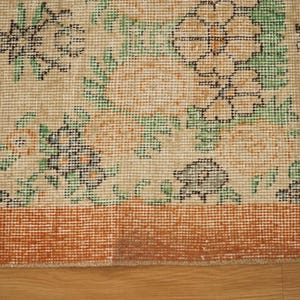 Floral Turkish Rug , Oushak Area Rug , Boho Rug , 3.7 x 6.6 feet , Hand Made Rug , Wool Rug , Living Room Rug , Turkey Rug , GR 912 image 6