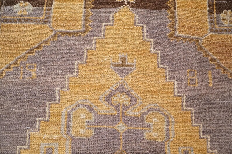 bohemian area rug, hand knotted rug, vintage rug, turkish rug, oushak rug, antique rug, muted color rug, living room rug, 3.3 x 5.1, GR 469 image 9