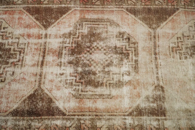 Chocolate Brown Rug, Quality Oushak Area Rug, Aztec Design Rug, Runner Rug, Vintage Rug, Bathroom Floor Rug, 3.2 x 8.5 feet, GR 1235 image 6