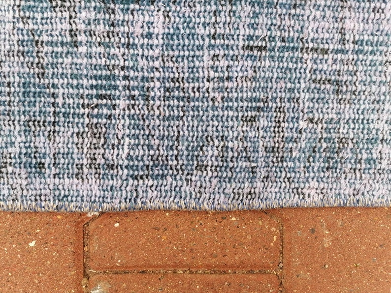 Handgemaakt tapijt, outdoor hardloper, blauw tapijt, kustkleed, wasmat, tapijt voor kinderen, vintage tapijt, overdyed tapijt, Turks tapijt, 3,1 x 7,7 ft GR 3442 afbeelding 9
