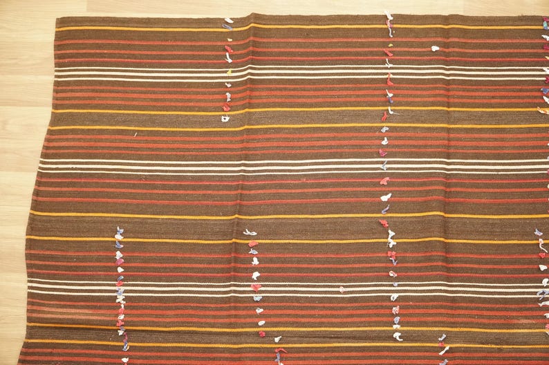 Rugs For Living Room, Handwoven Kilim Rug, Bohemian Rug, Turkish Vintage Rug, Oushak Wool Rug, 6.2 x 8 feet, Lounge Rug, Cozy Rug, GR 376 image 4