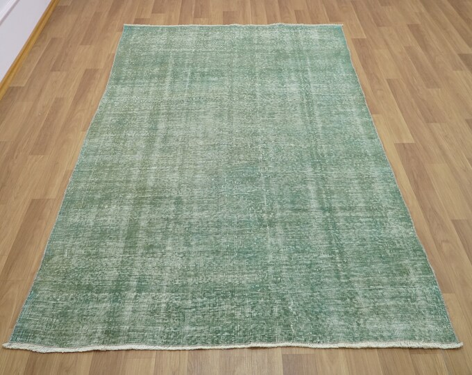 Green Turkish Rug 4.7 X 7.7 Feet Area Rug Vintage Oushak Etsy